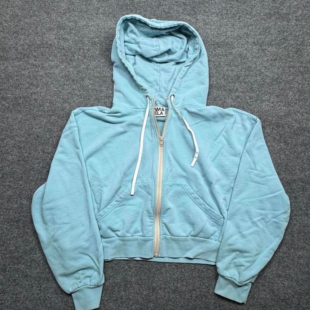 Pam & Gela Cropped Zipup Hoodie One Size